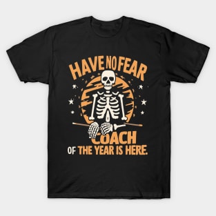 Skeleton Ice Hockey Coach of the year coaching Dad coach T-Shirt